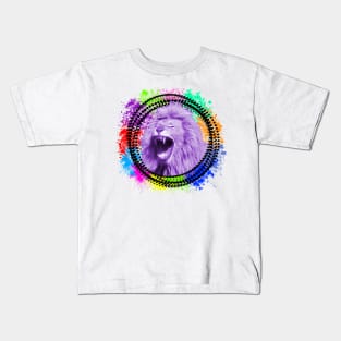 Colourful Rainbow Lion Explosion Kids T-Shirt